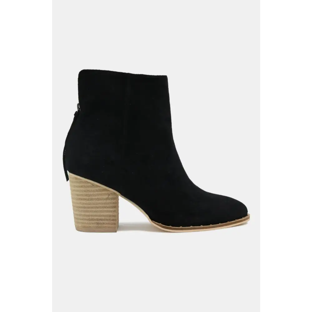 Suede Point Toe Ankle Booties.