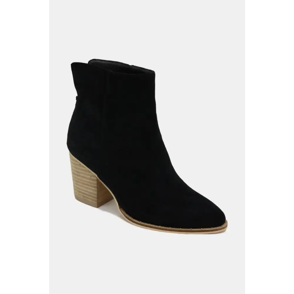 Suede Point Toe Ankle Booties.
