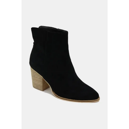 Suede Point Toe Ankle Booties.