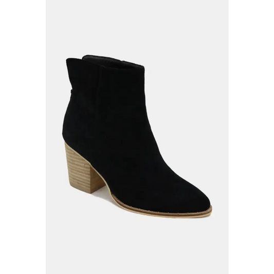 Suede Point Toe Ankle Booties.