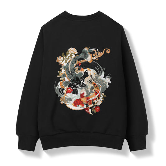 Yin Yang Koi Embroidery Sweater