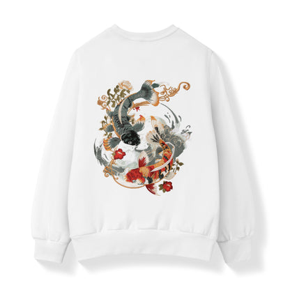 Yin Yang Koi Embroidery Sweater