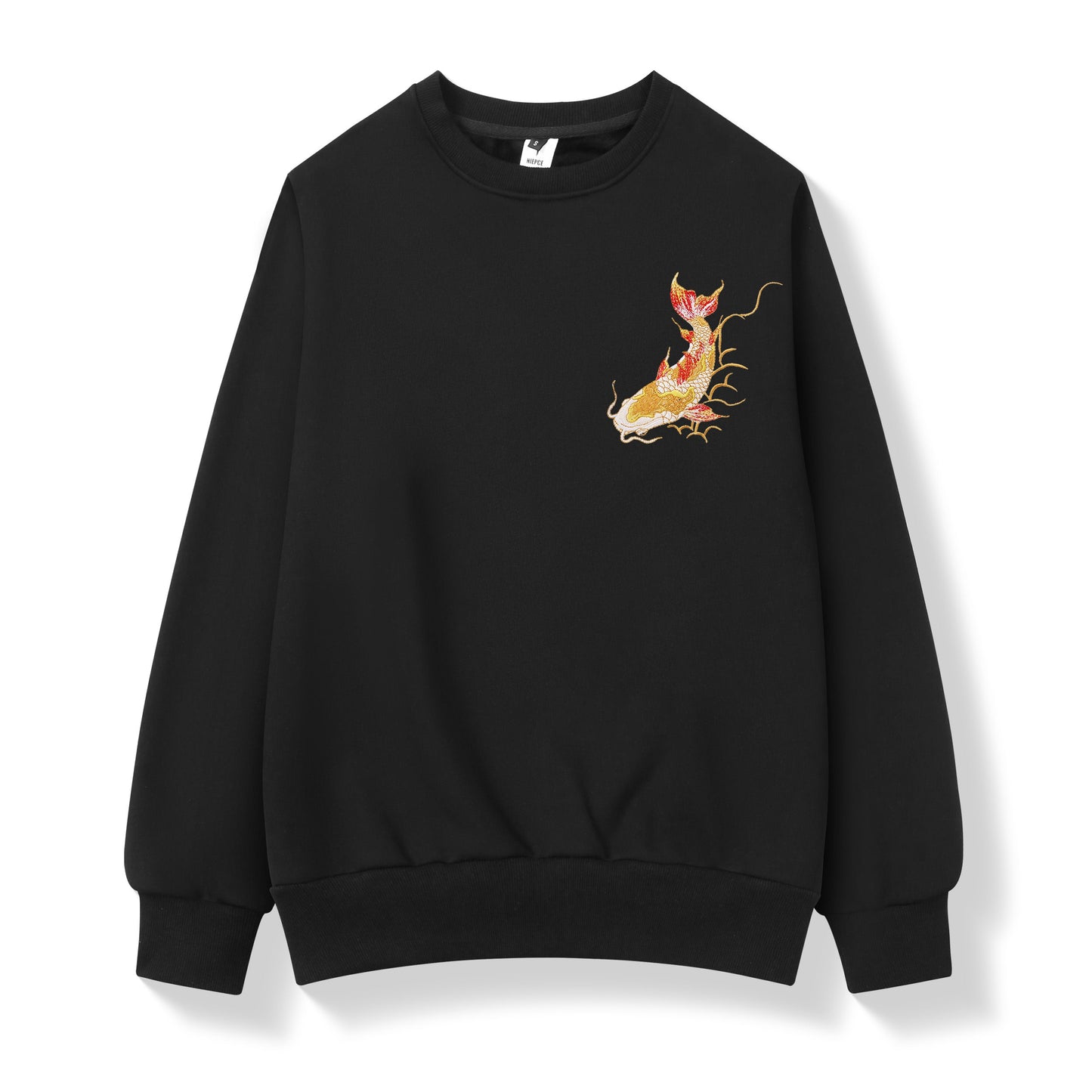 Golden Koi Fish Embroidery Sweater
