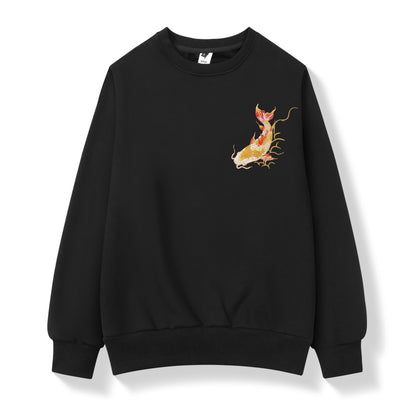 Golden Koi Fish Embroidery Sweater