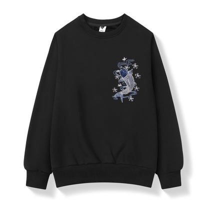 Blue Koi Embroidery Sweater
