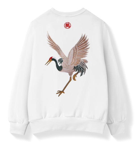 Embroidery Crane Sweater