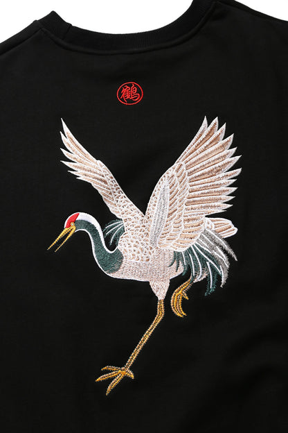 Embroidery Crane Sweater