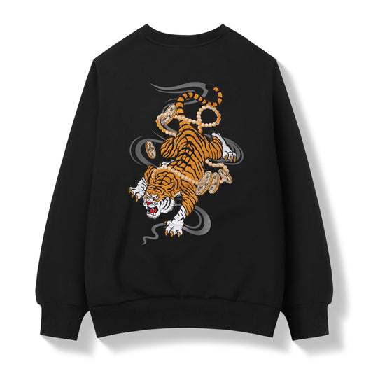 Coin Tiger Embroidery Sweater