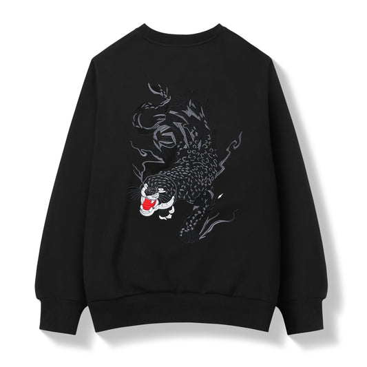 Raging Panther Embroidery Sweater