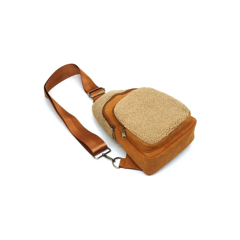 Terry Fur Sling Bag Backpack.