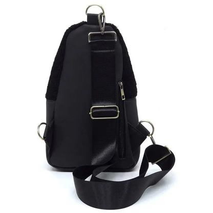 Terry Fur Sling Bag Backpack.