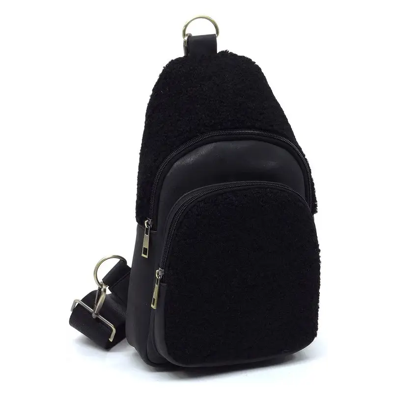 Terry Fur Sling Bag Backpack.