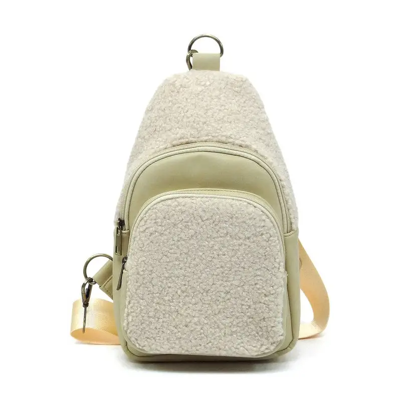 Terry Fur Sling Bag Backpack.