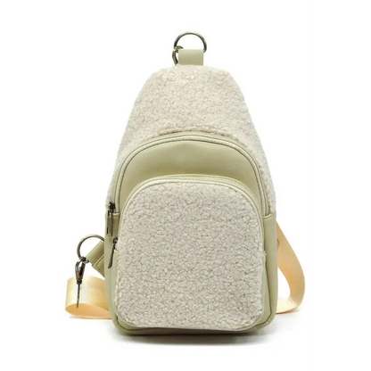 Terry Fur Sling Bag Backpack.