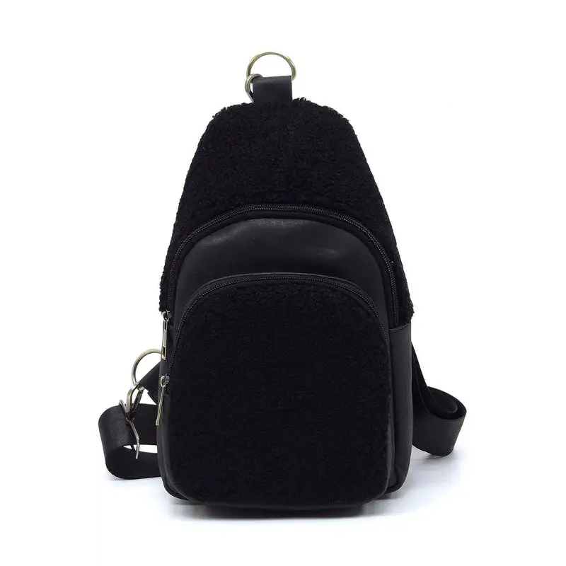 Terry Fur Sling Bag Backpack.