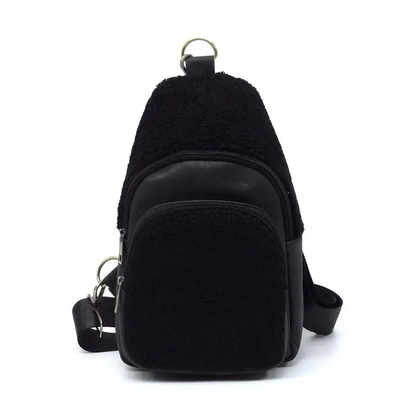 Terry Fur Sling Bag Backpack.