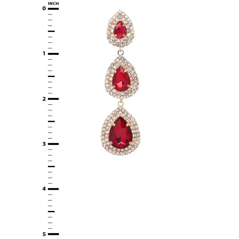 Triple Teardrop Crystal Chandelier Earrings.