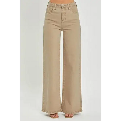 Tummy Control High Rise Wide Leg Jeans Plus Size.