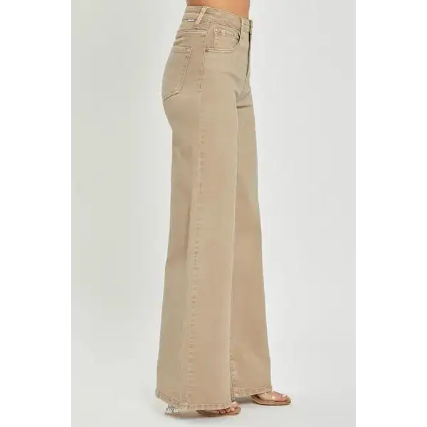 Tummy Control High Rise Wide Leg Jeans Plus Size.