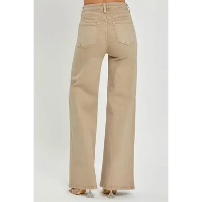 Tummy Control High Rise Wide Leg Jeans Plus Size.