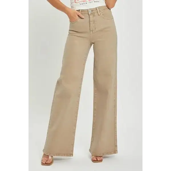 Tummy Control High Rise Wide Leg Jeans Plus Size.