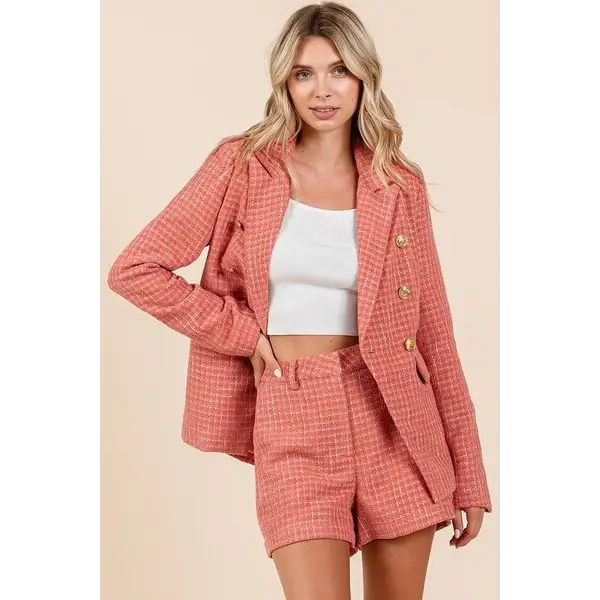 Tweed Classic Shorts with Side Pockets.