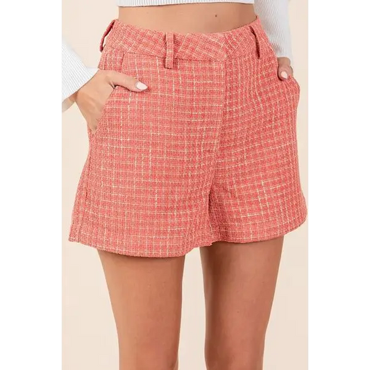 Tweed Classic Shorts with Side Pockets.