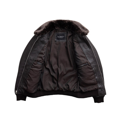 Nicola Men's Sheepskin with Fur Collar Jacket