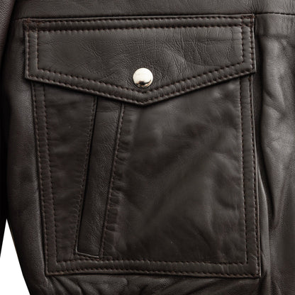Nicola Men's Sheepskin with Fur Collar Jacket
