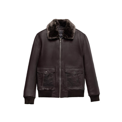 Nicola Men's Sheepskin with Fur Collar Jacket