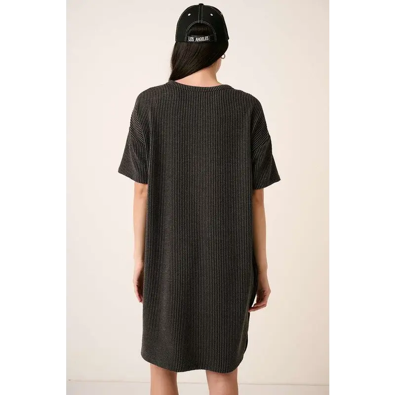 Urban Rib Knit Short Sleeve Tee Dress.