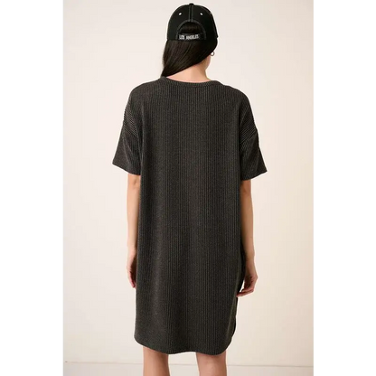 Urban Rib Knit Short Sleeve Tee Dress.