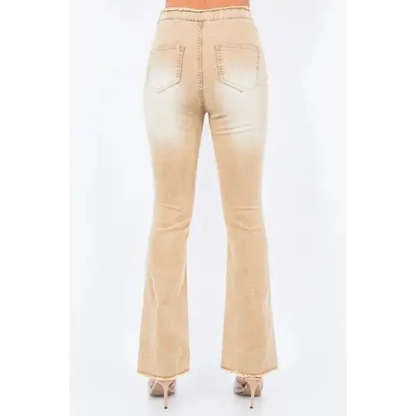 V-Cut Ruched Flare Pants.