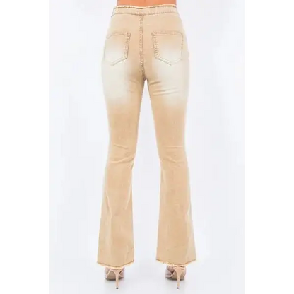 V-Cut Ruched Flare Pants.