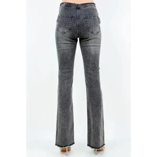 V-Cut Ruched Flare Pants.