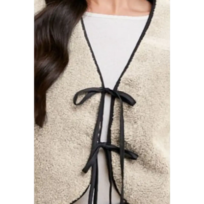V-Neck Tie Detail Vest Coat.