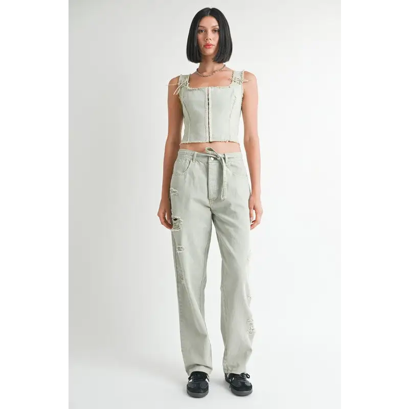 Vest with Hook And Eye Front Closure.