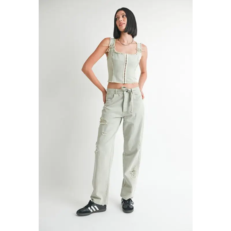 Vest with Hook And Eye Front Closure.