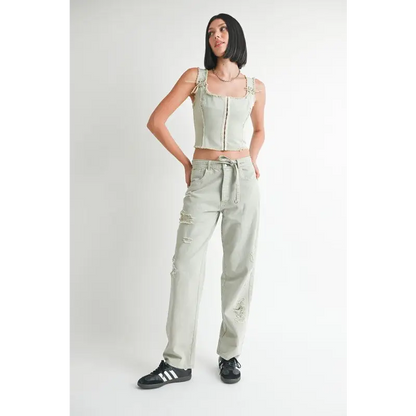 Vest with Hook And Eye Front Closure.