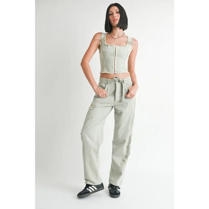 Vest with Hook And Eye Front Closure.