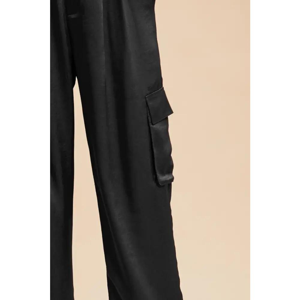 Wide Leg Cargo Satin Pants.
