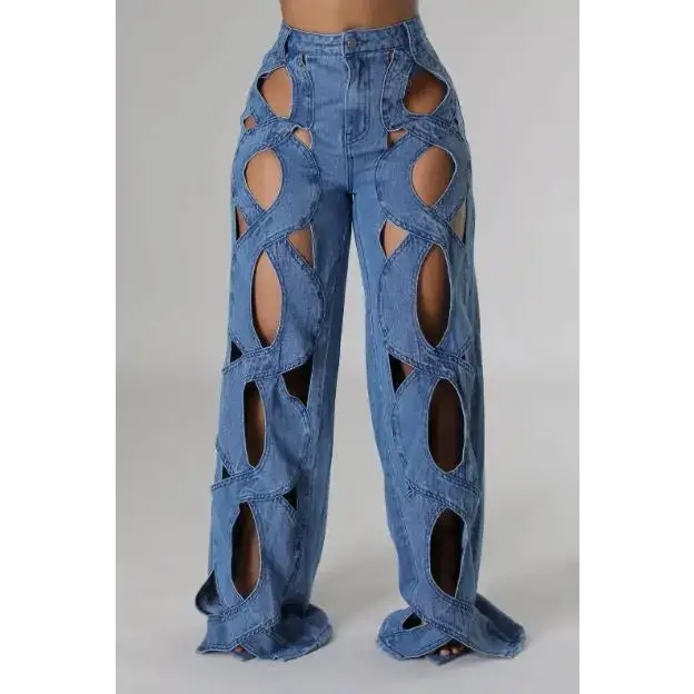 Women's Denim Cut Out Pants.