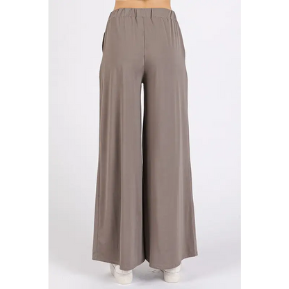 Yoga Air Stretch Elastic Waist Wide Leg Pants.