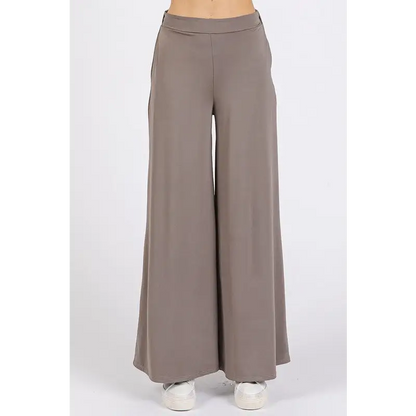 Yoga Air Stretch Elastic Waist Wide Leg Pants.