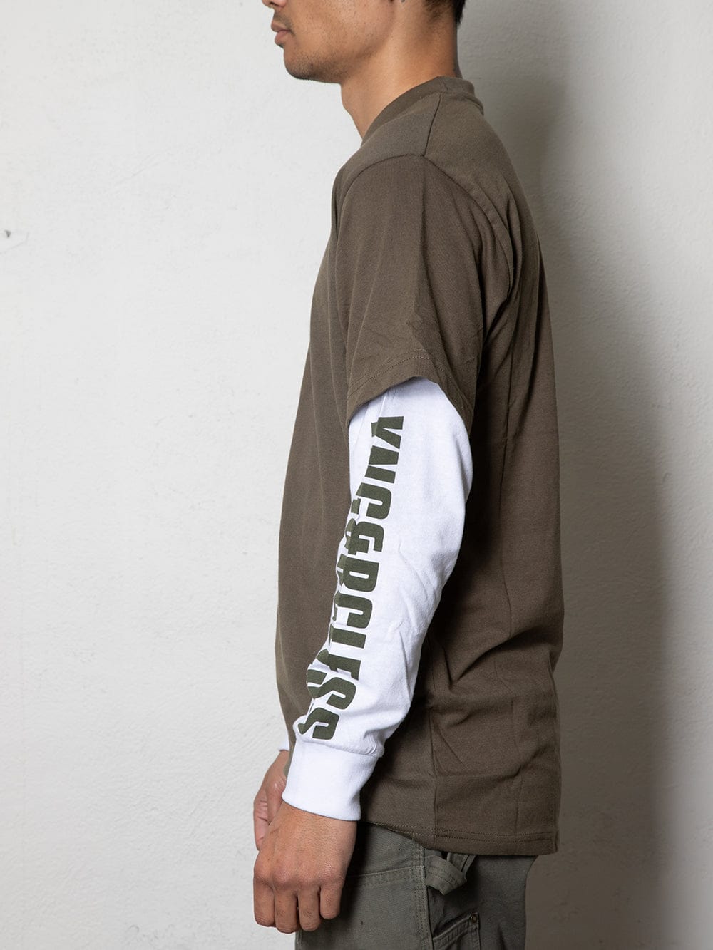 Reckless Double L/S Tee | Olive