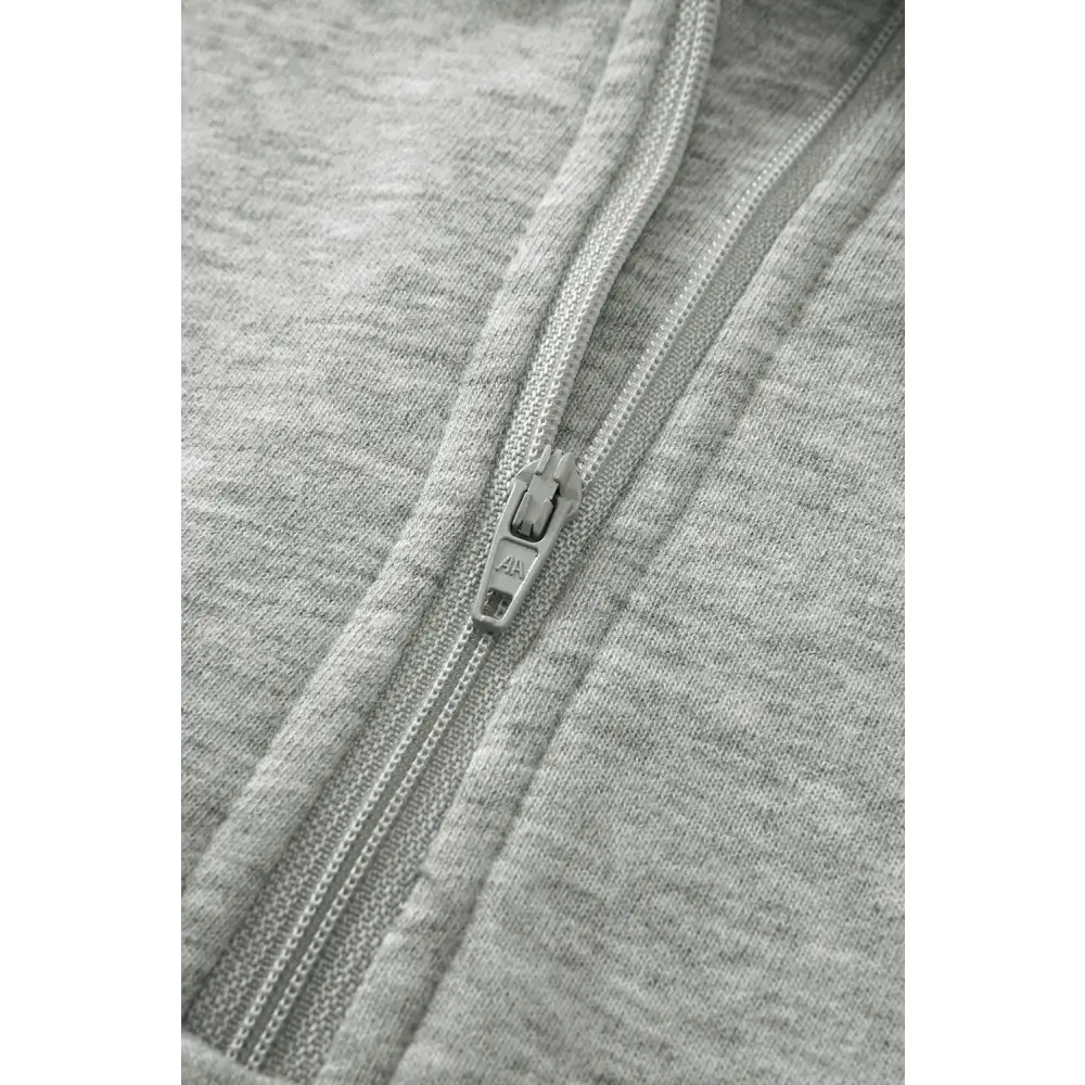 Zip Up Stand Collar Ribbed Thumbhole Sleeve Sweatshirt.