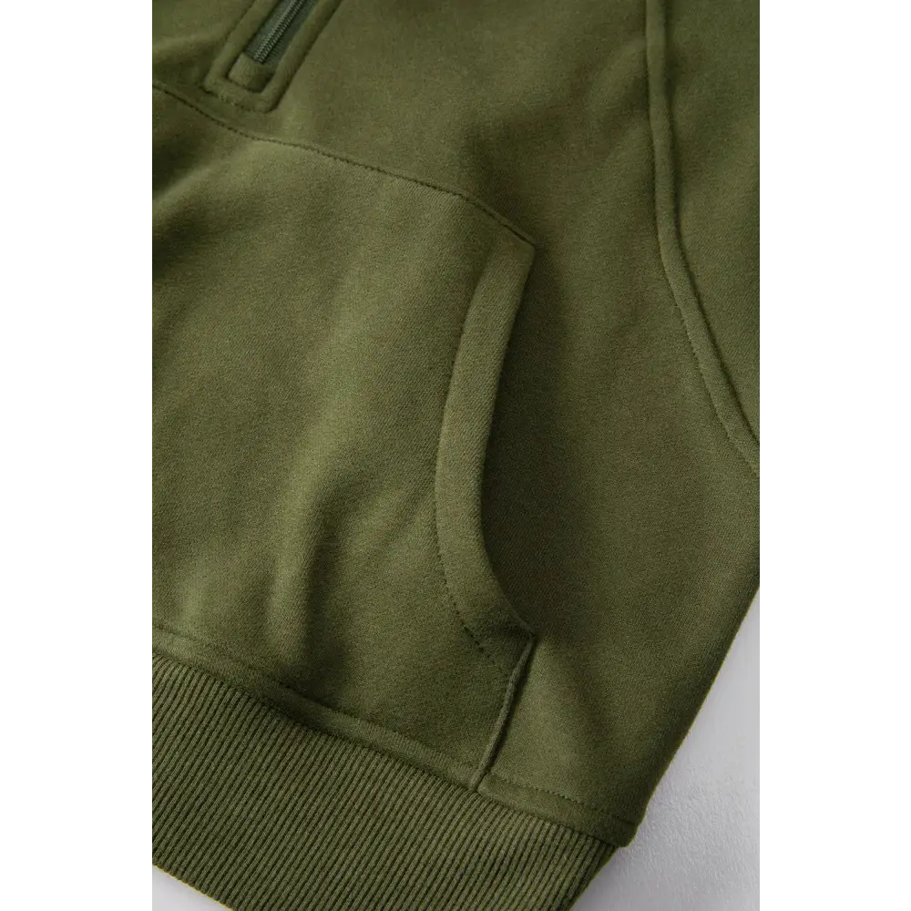 Zip Up Stand Collar Ribbed Thumbhole Sleeve Sweatshirt.