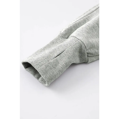 Zip Up Stand Collar Ribbed Thumbhole Sleeve Sweatshirt.