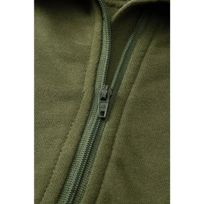 Zip Up Stand Collar Ribbed Thumbhole Sleeve Sweatshirt.